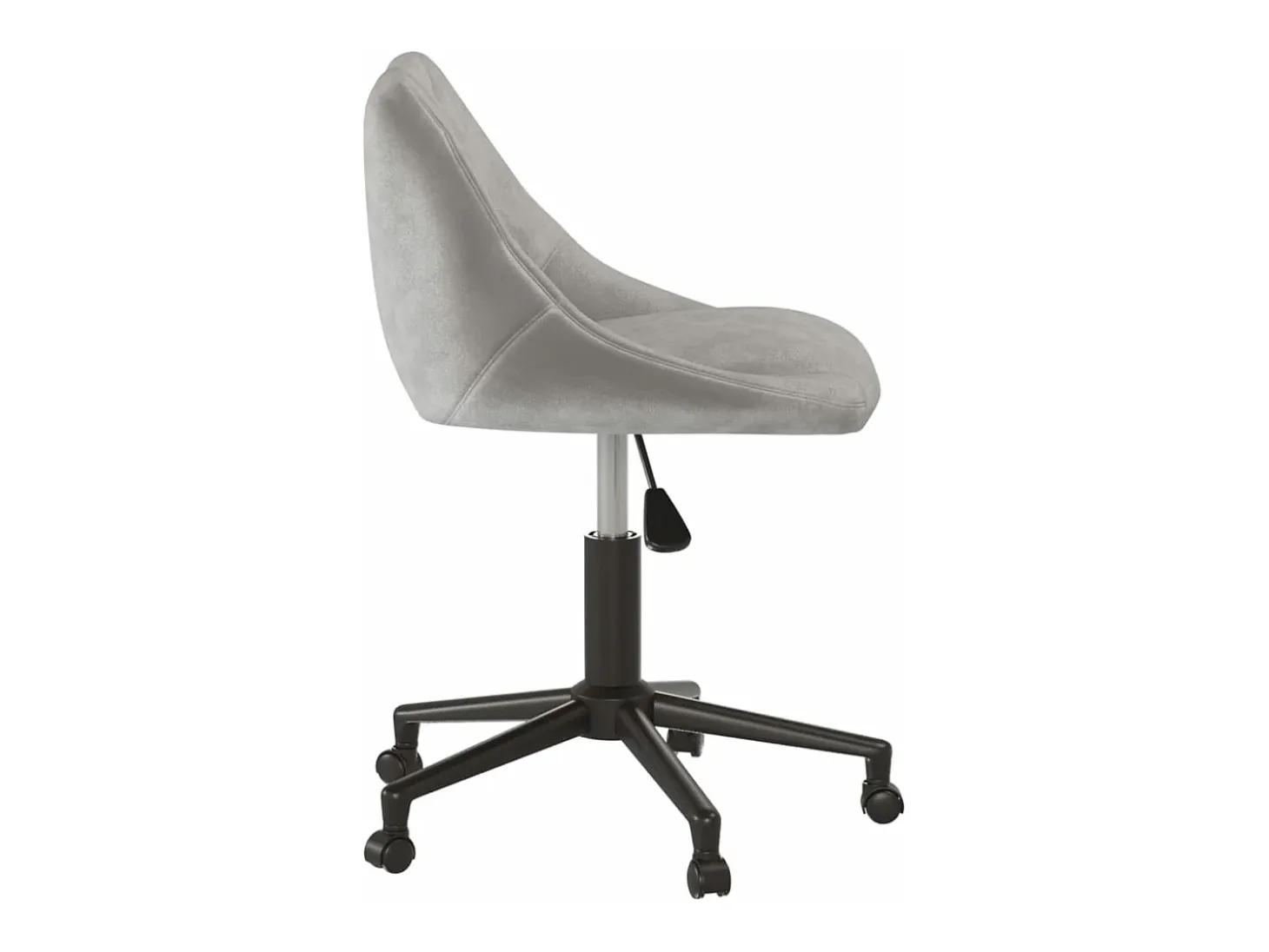 Silla de comedor giratoria de terciopelo gris claro ES696446