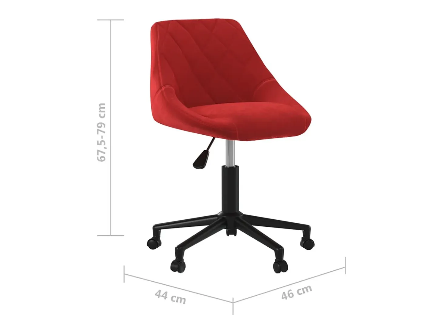 Silla de comedor giratoria de terciopelo vino tinto