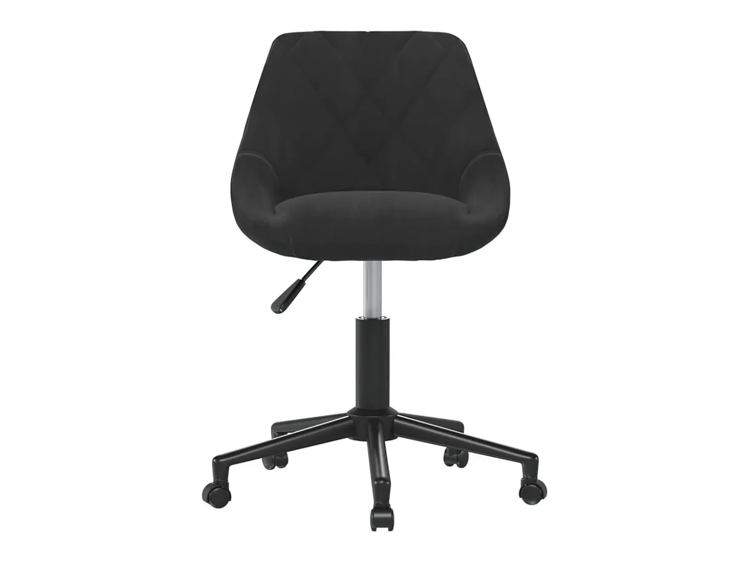 Silla de comedor giratoria de terciopelo negro