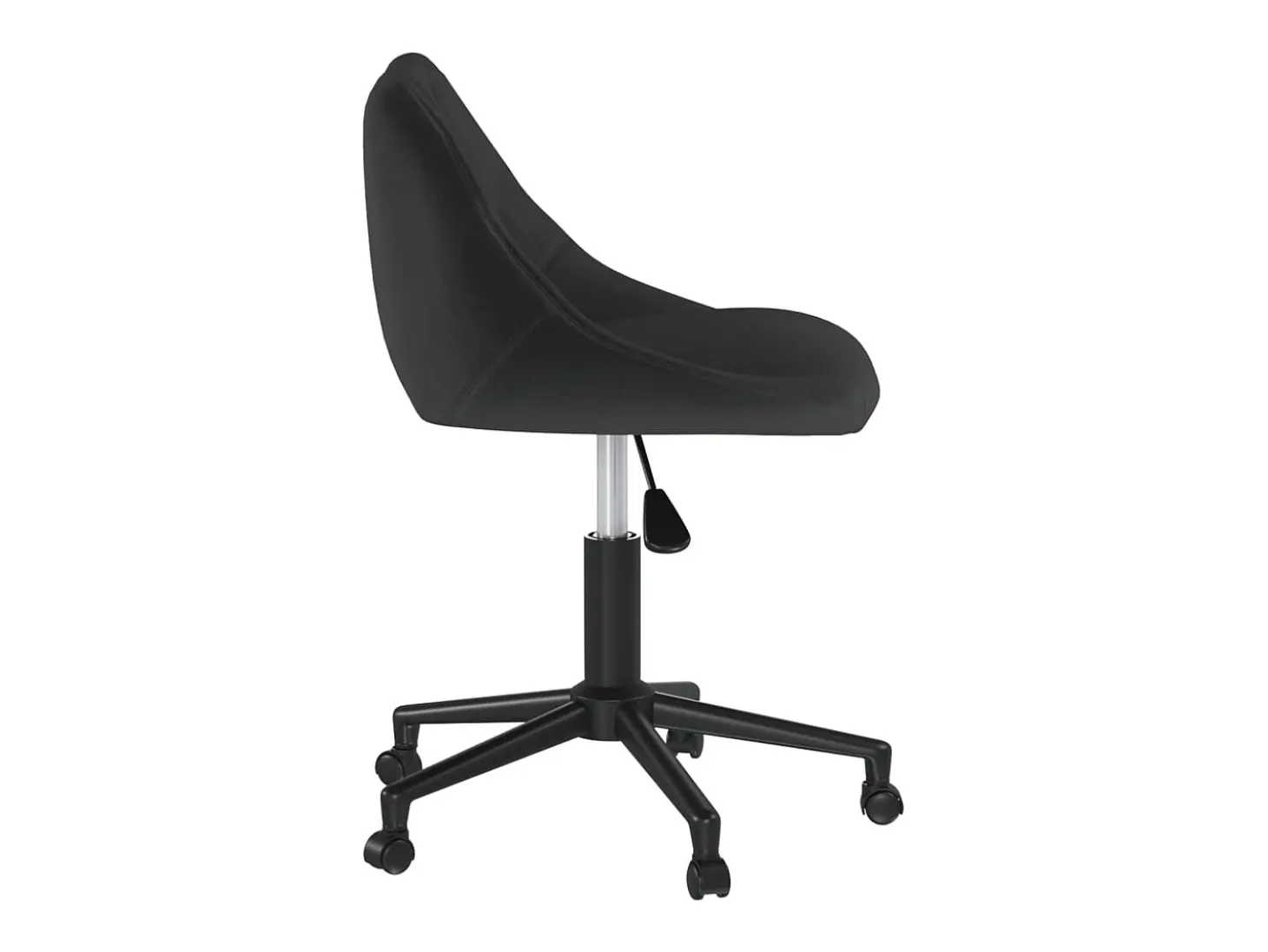 Silla de comedor giratoria de terciopelo negro