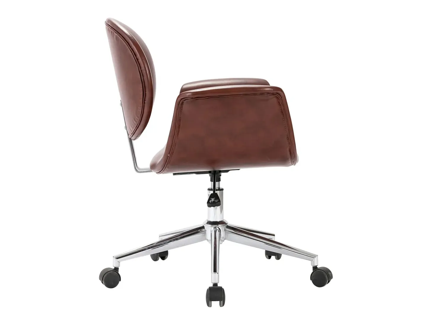Silla de comedor giratoria cuero sintético marrón ES571808