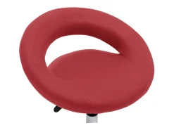 Silla de comedor giratoria de cuero sintético rojo vino tinto