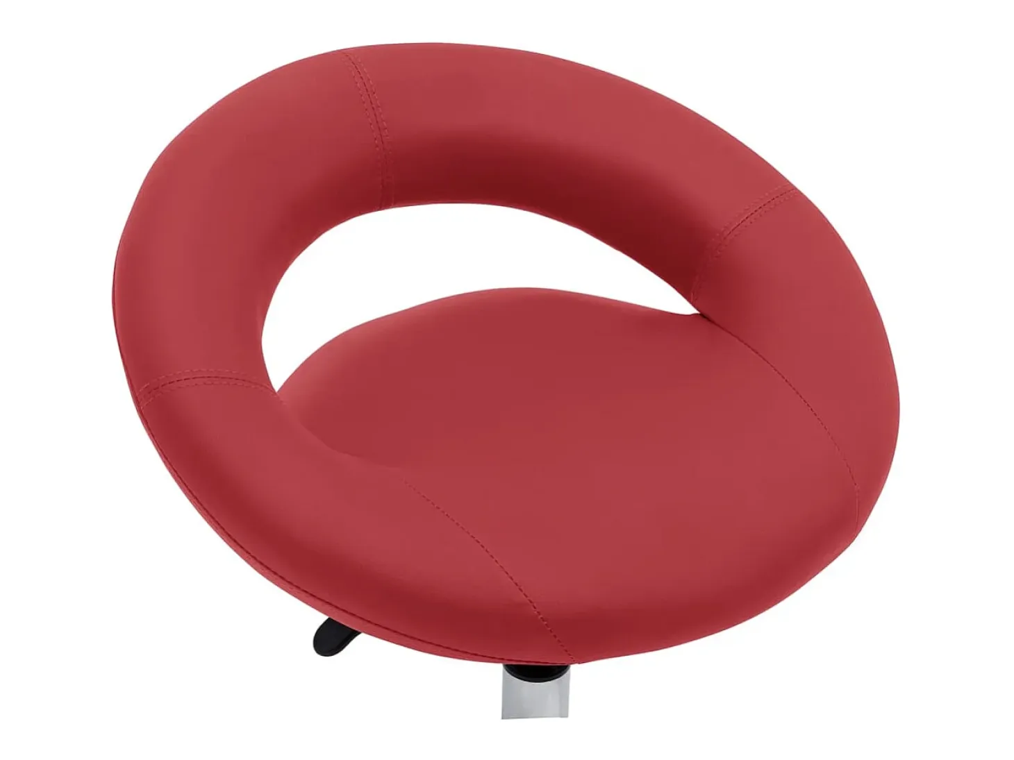 Silla de comedor giratoria de cuero sintético rojo vino tinto