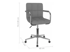 Silla de comedor giratoria tela gris claro