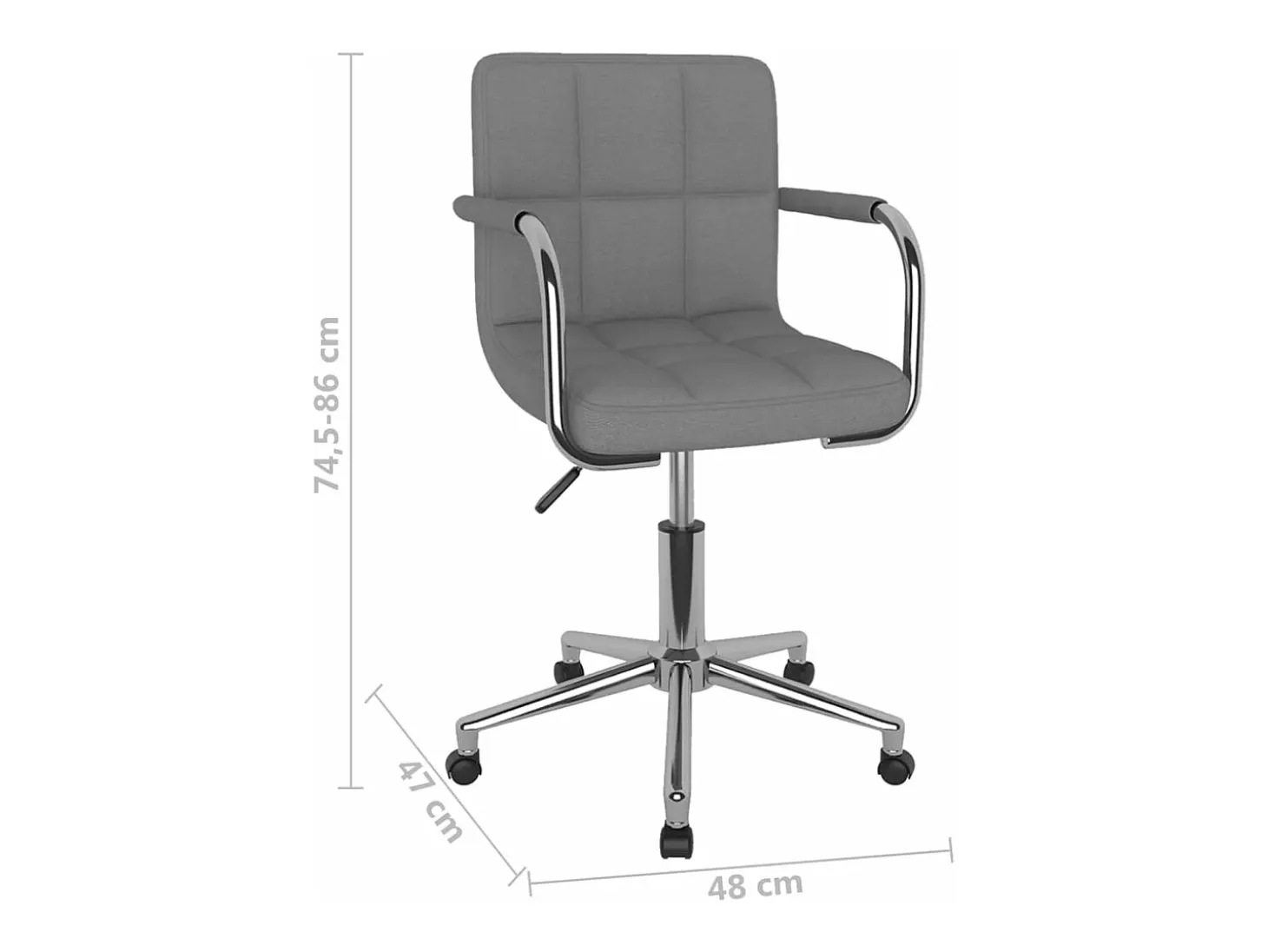 Silla de comedor giratoria tela gris claro