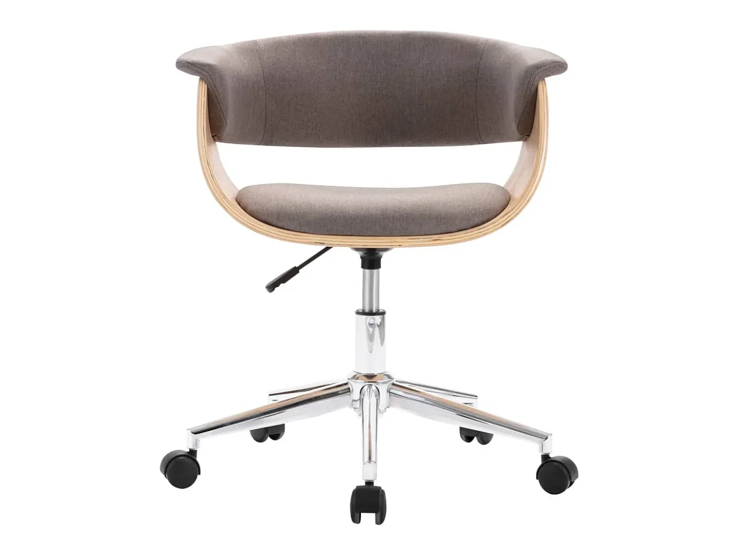 Silla de comedor giratoria de madera curvada y tela gris taupe ES498256