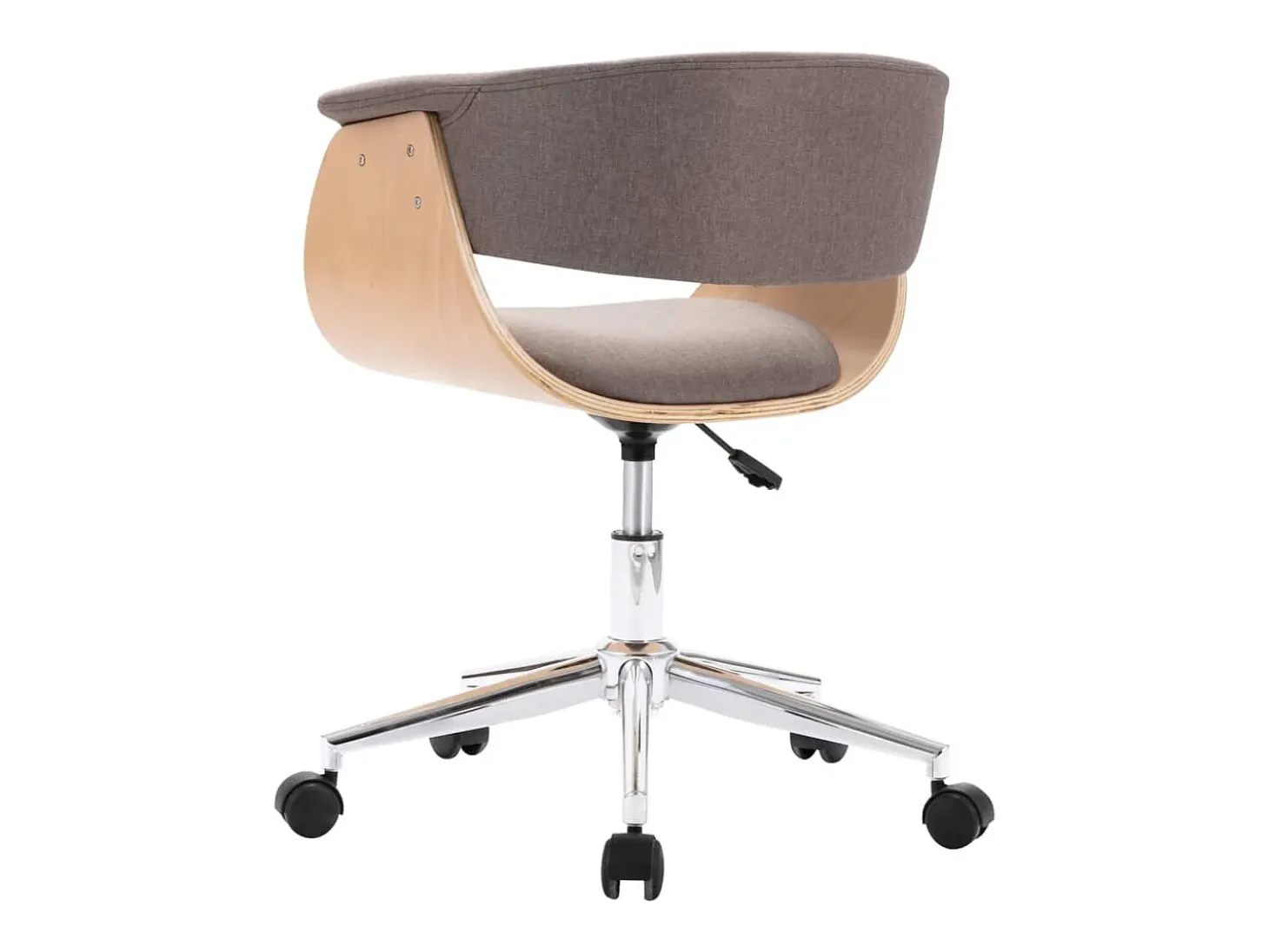 Silla de comedor giratoria de madera curvada y tela gris taupe ES498256