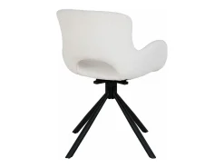 Silla de comedor giratorio de tela blanca