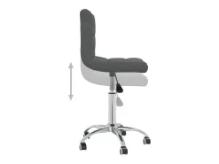 Silla de comedor giratoria tela gris oscuro