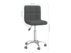 Silla de comedor giratoria tela gris oscuro