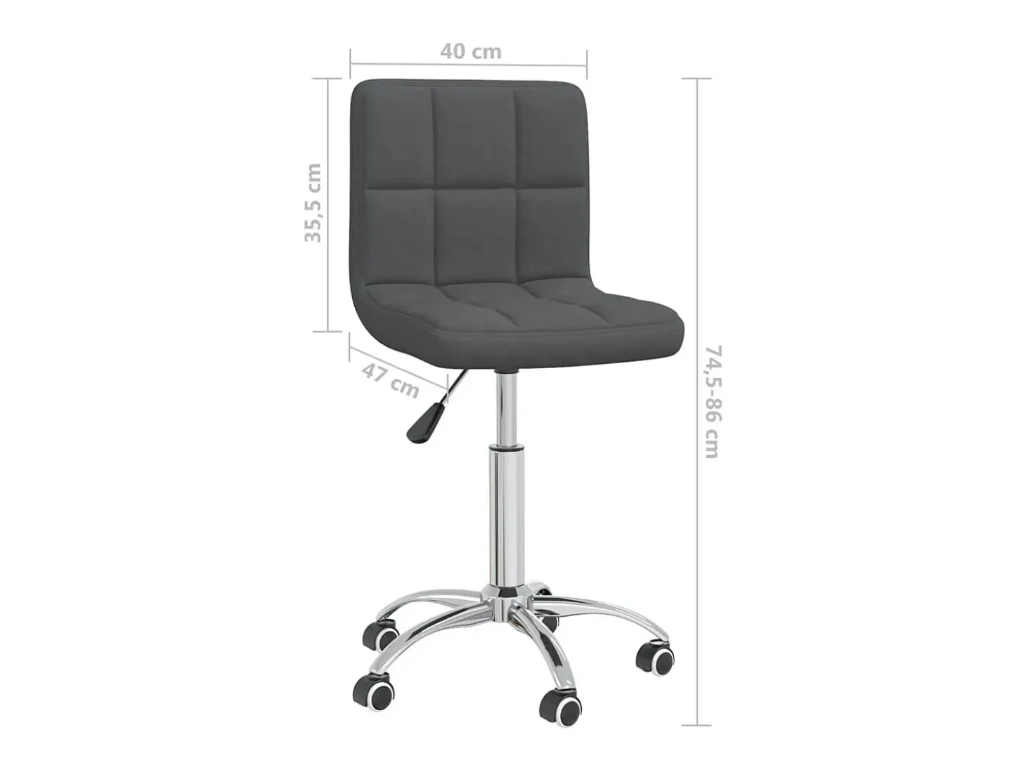 Silla de comedor giratoria tela gris oscuro