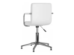 Silla de comedor giratoria cuero sintético blanco