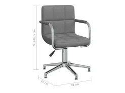 Silla de comedor giratoria tela gris claro