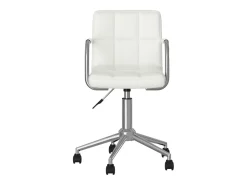 Silla de comedor giratoria cuero sintético blanco