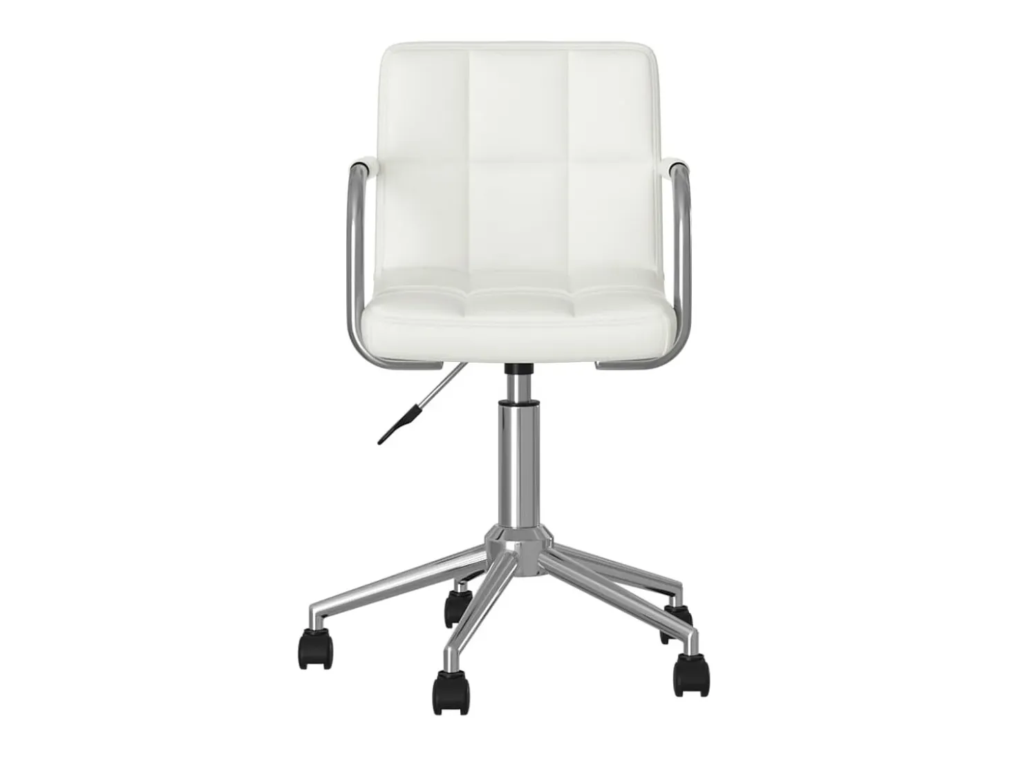Silla de comedor giratoria cuero sintético blanco