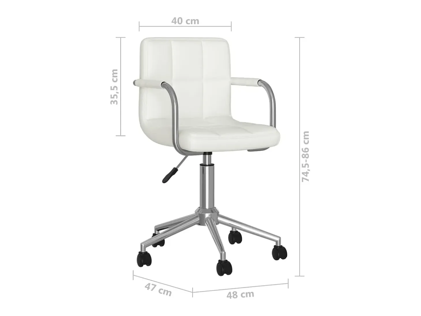 Silla de comedor giratoria cuero sintético blanco