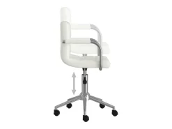 Silla de comedor giratoria cuero sintético blanco
