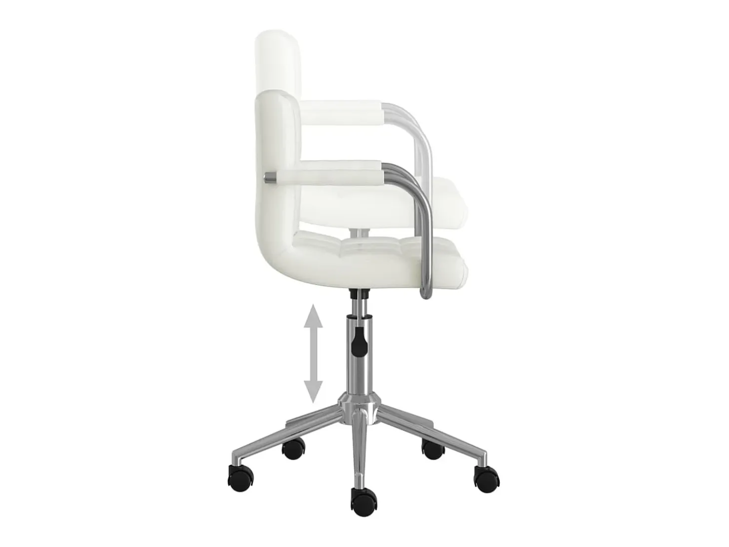Silla de comedor giratoria cuero sintético blanco