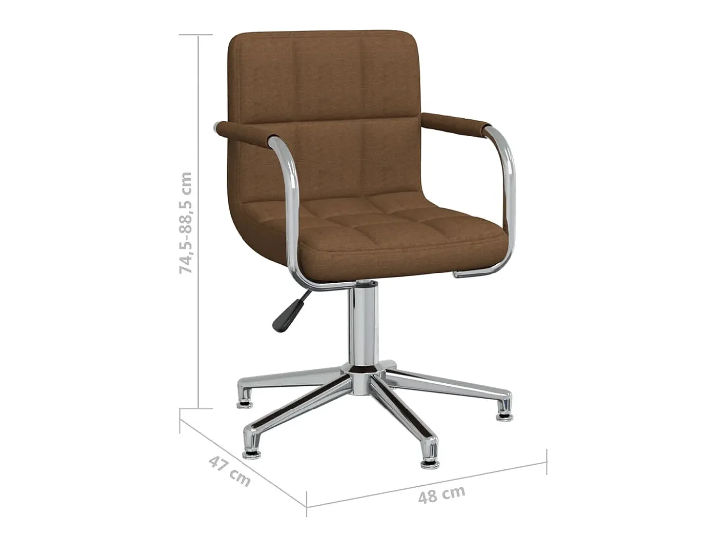 Silla de comedor giratoria tela marrón
