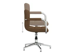 Silla de comedor giratoria tela marrón