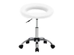 Silla de comedor giratoria cuero sintético blanco