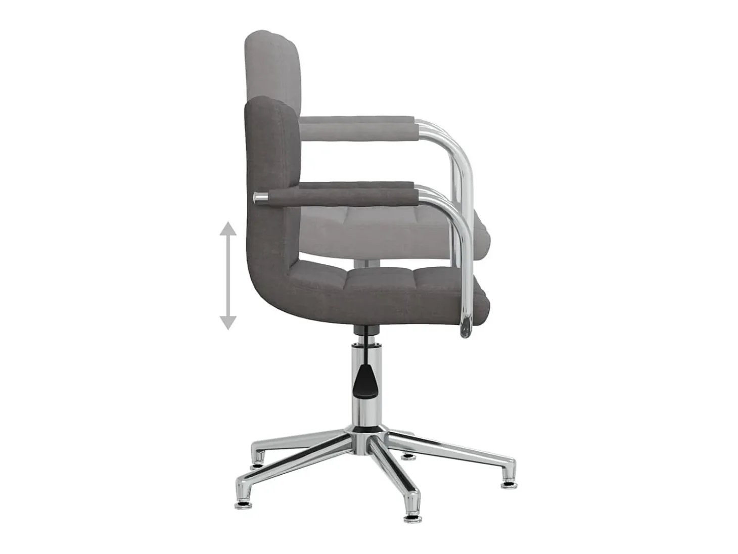Silla de comedor giratoria tela gris oscuro