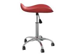 Silla de comedor giratoria de cuero sintético rojo vino tinto