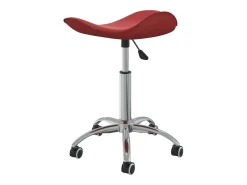 Silla de comedor giratoria de cuero sintético rojo vino tinto