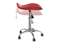 Silla de comedor giratoria de cuero sintético rojo vino tinto