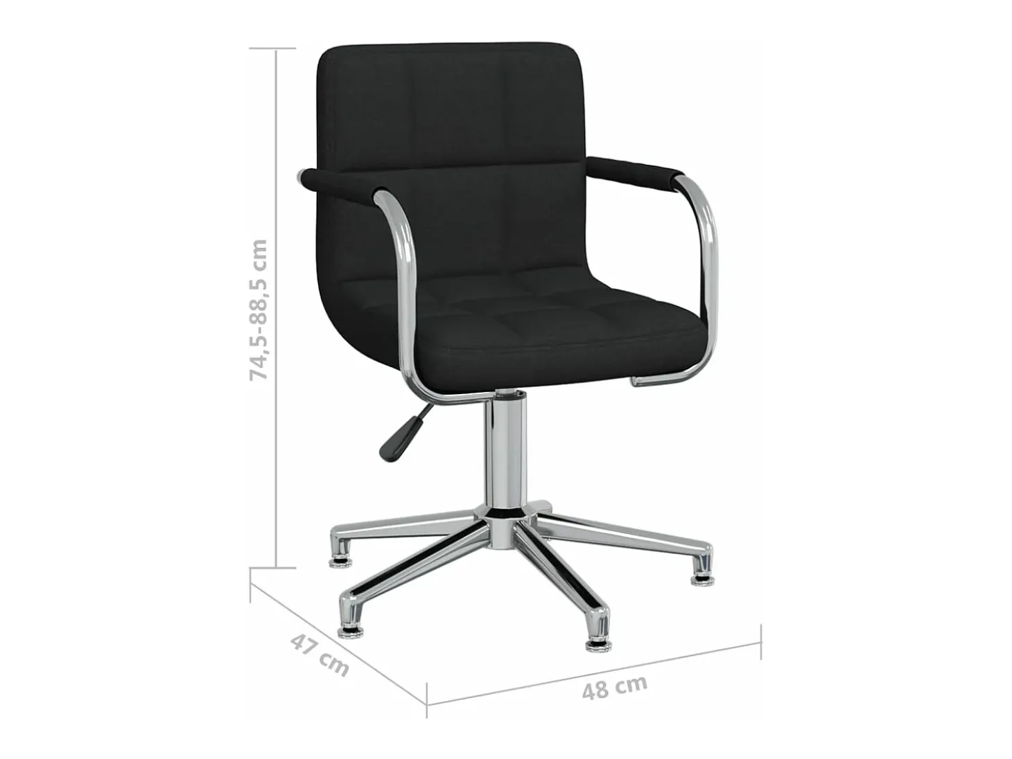 Silla de comedor giratoria tela negro