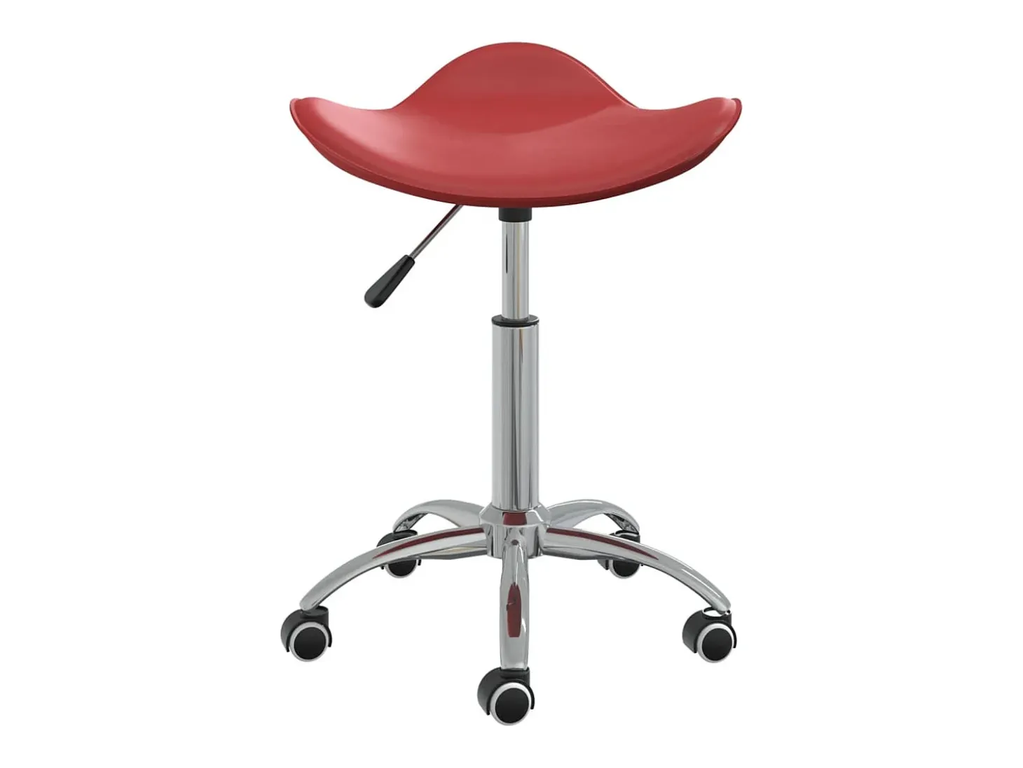 Silla de comedor giratoria de cuero sintético rojo vino tinto