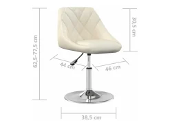 Silla de comedor giratoria 6 unidades terciopelo crema