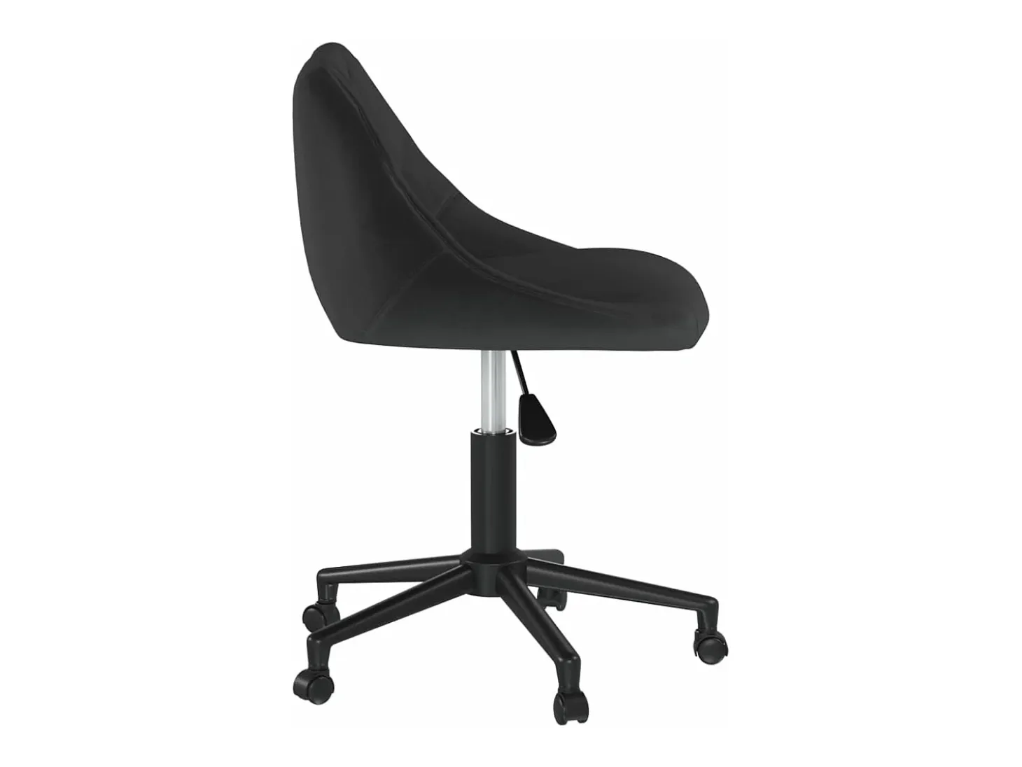 Silla de comedor giratoria de terciopelo negro