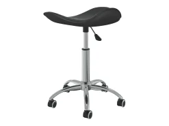 Silla de comedor giratoria cuero sintético negro