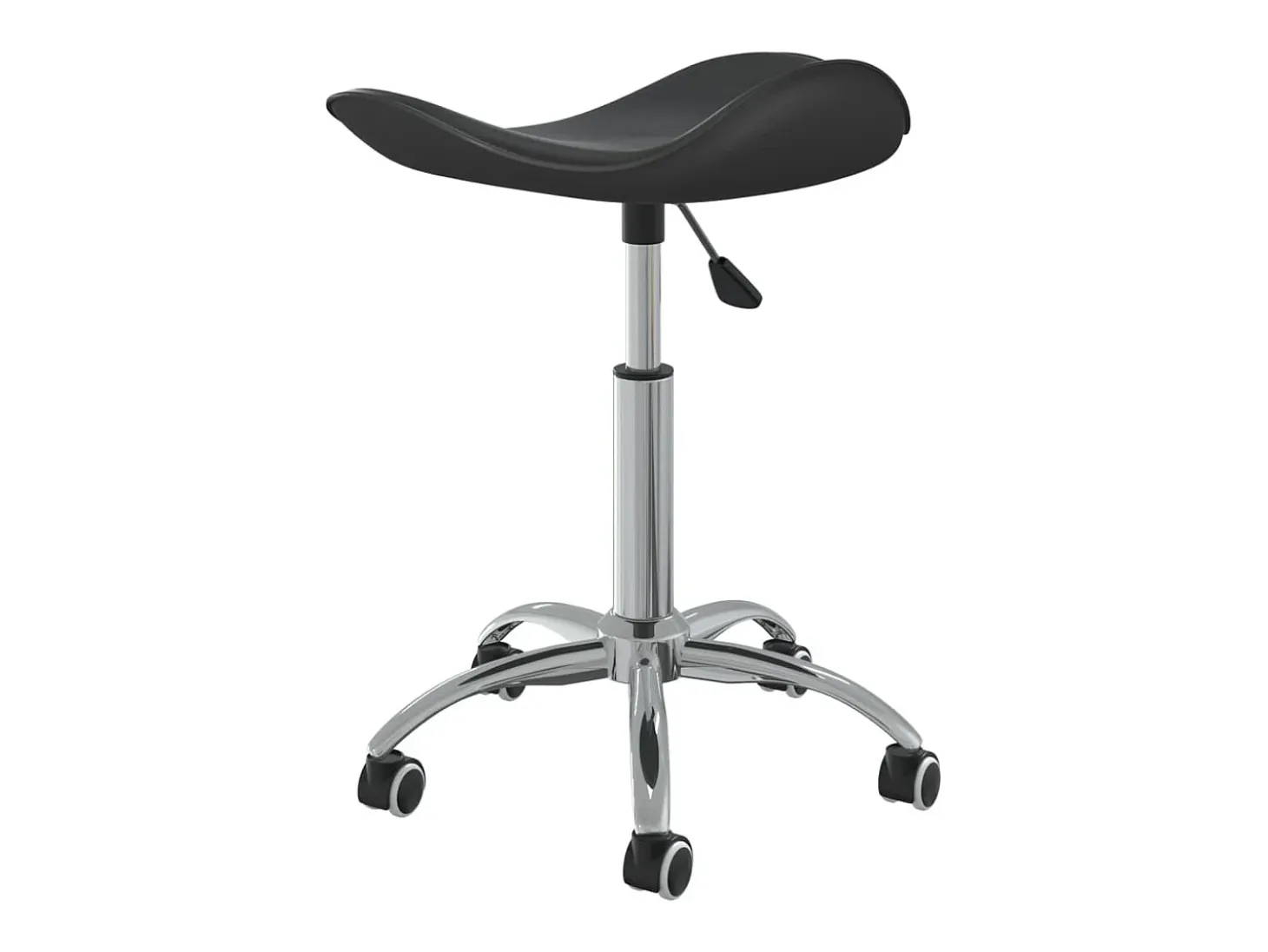 Silla de comedor giratoria cuero sintético negro
