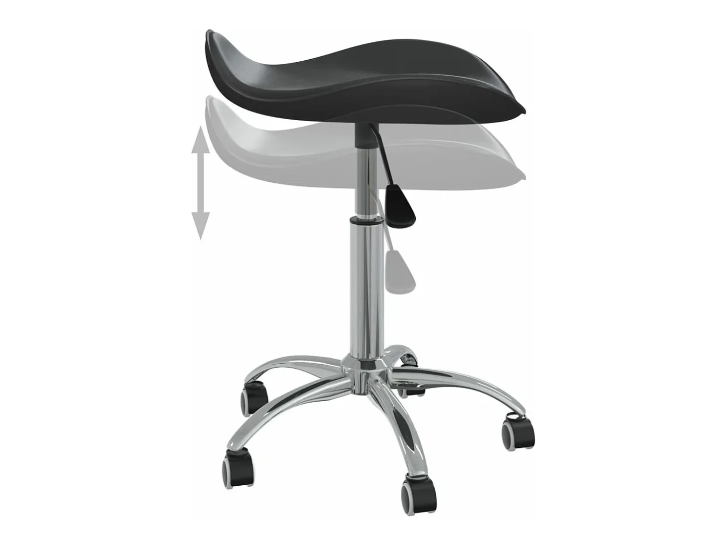 Silla de comedor giratoria cuero sintético negro