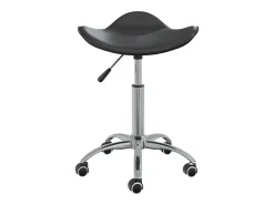 Silla de comedor giratoria cuero sintético negro