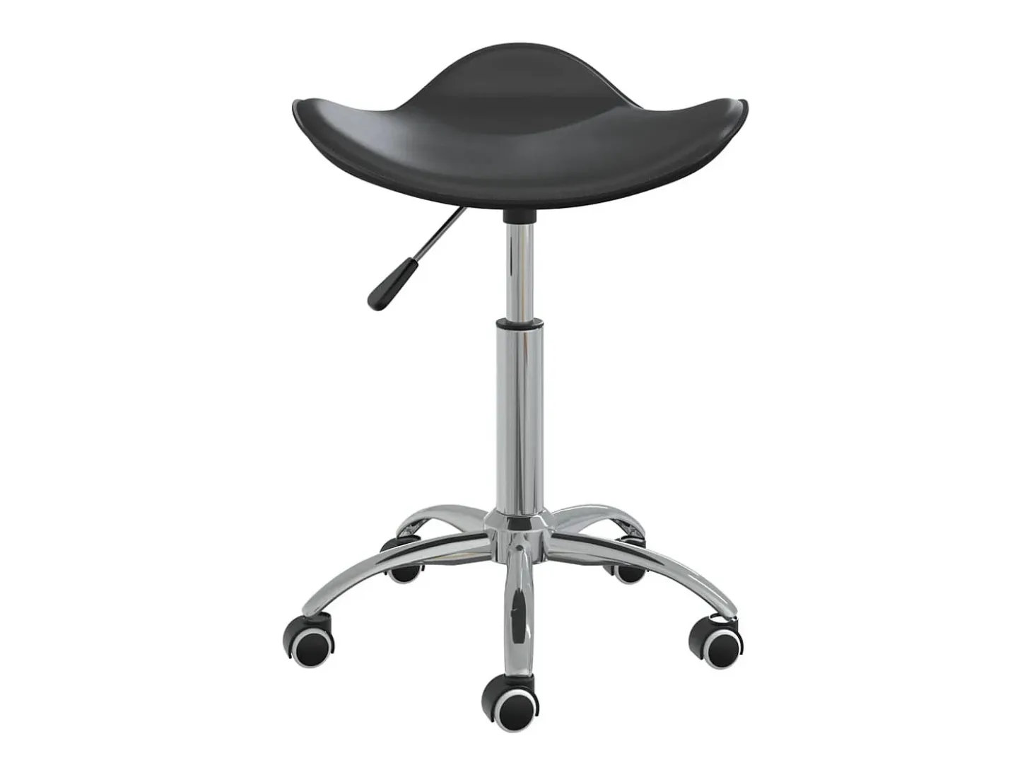 Silla de comedor giratoria cuero sintético negro