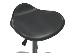 Silla de comedor giratoria cuero sintético negro