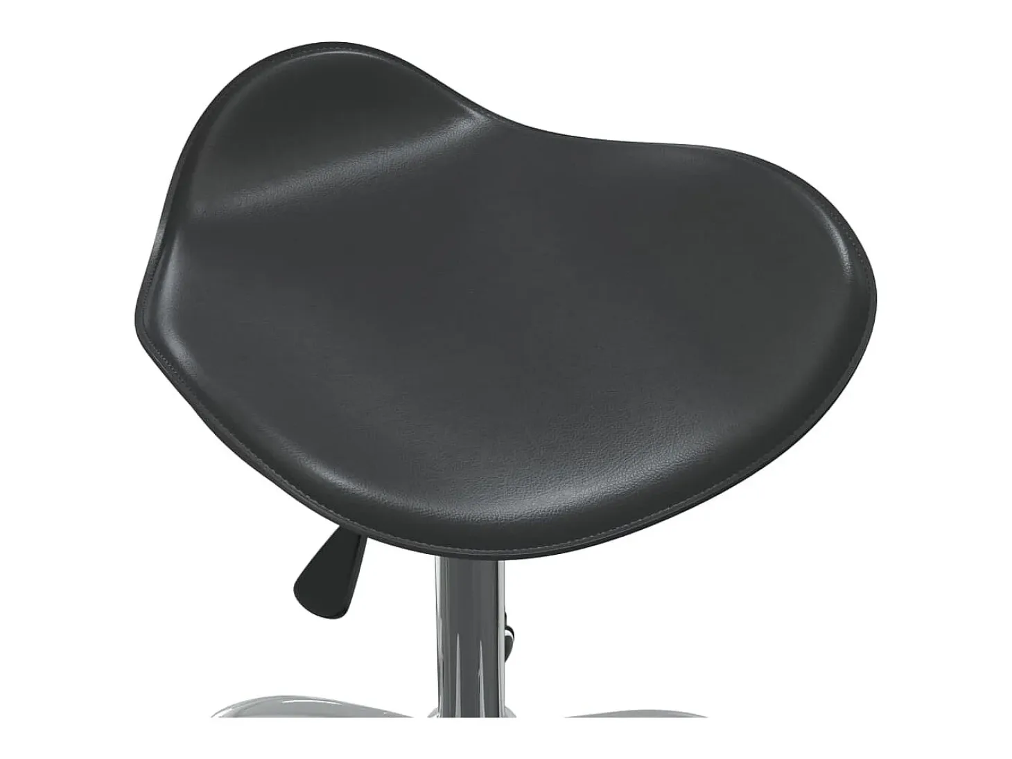Silla de comedor giratoria cuero sintético negro