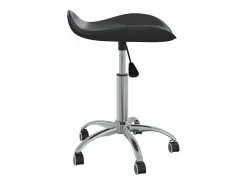 Silla de comedor giratoria cuero sintético negro