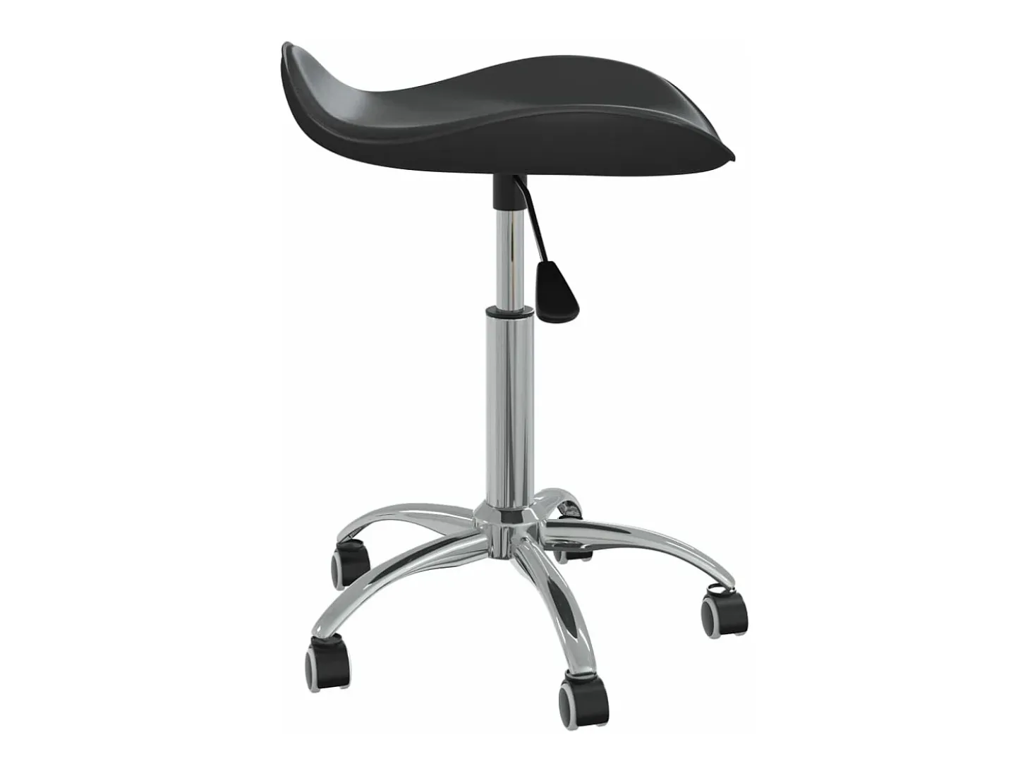 Silla de comedor giratoria cuero sintético negro