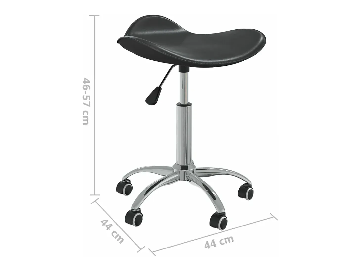 Silla de comedor giratoria cuero sintético negro