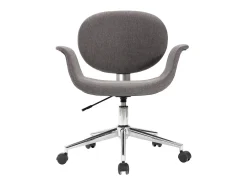 Silla de comedor giratoria de tela gris