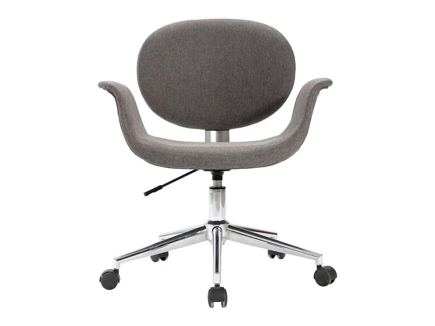 Silla de comedor giratoria de tela gris