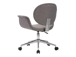 Silla de comedor giratoria de tela gris