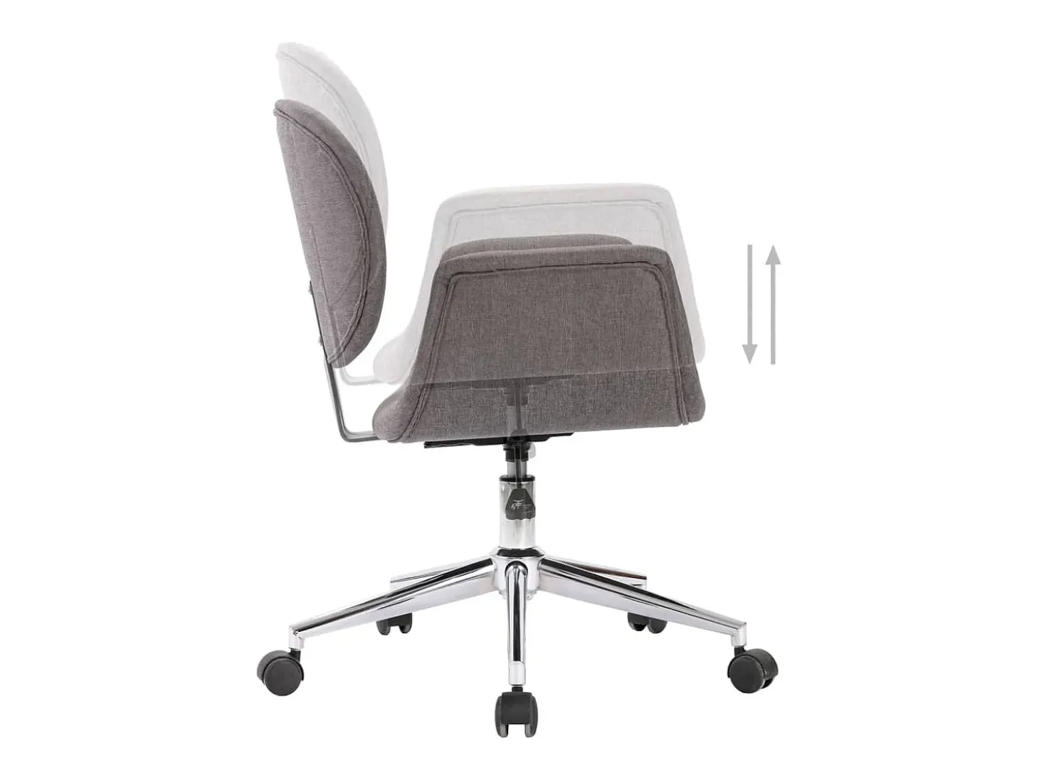 Silla de comedor giratoria de tela gris