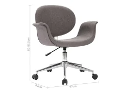 Silla de comedor giratoria de tela gris