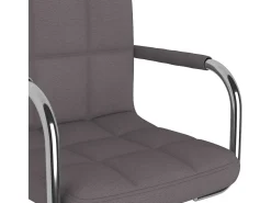 Silla de comedor giratoria de tela gris taupe