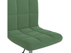 Silla de comedor giratoria de terciopelo verde oscuro